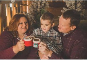 The Bedwells with their son Thayer.