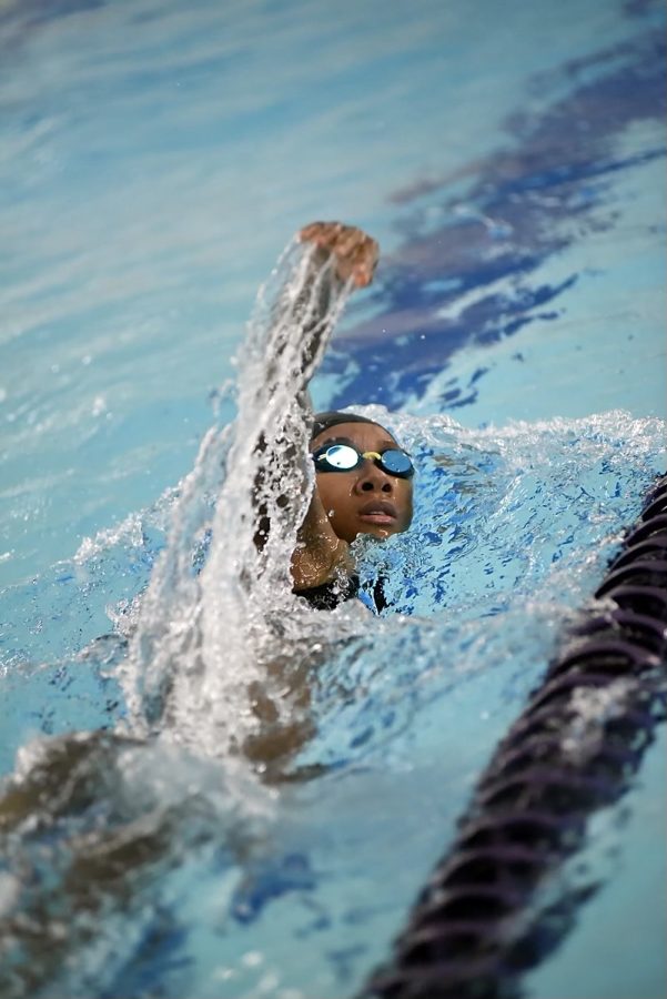 Senior Hannah Robinson competes in a freestyle event.