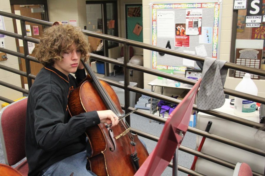 Student challenges himself on multiple instruments