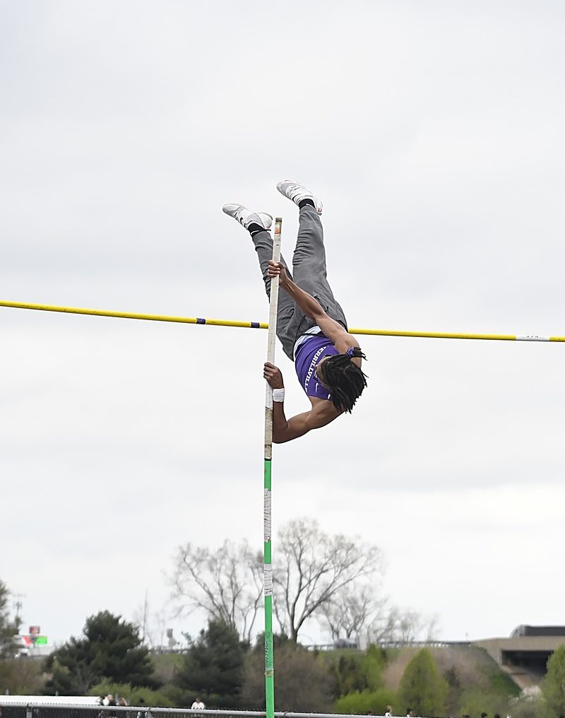 DeMarco Easter clears the bar in a recent meet.