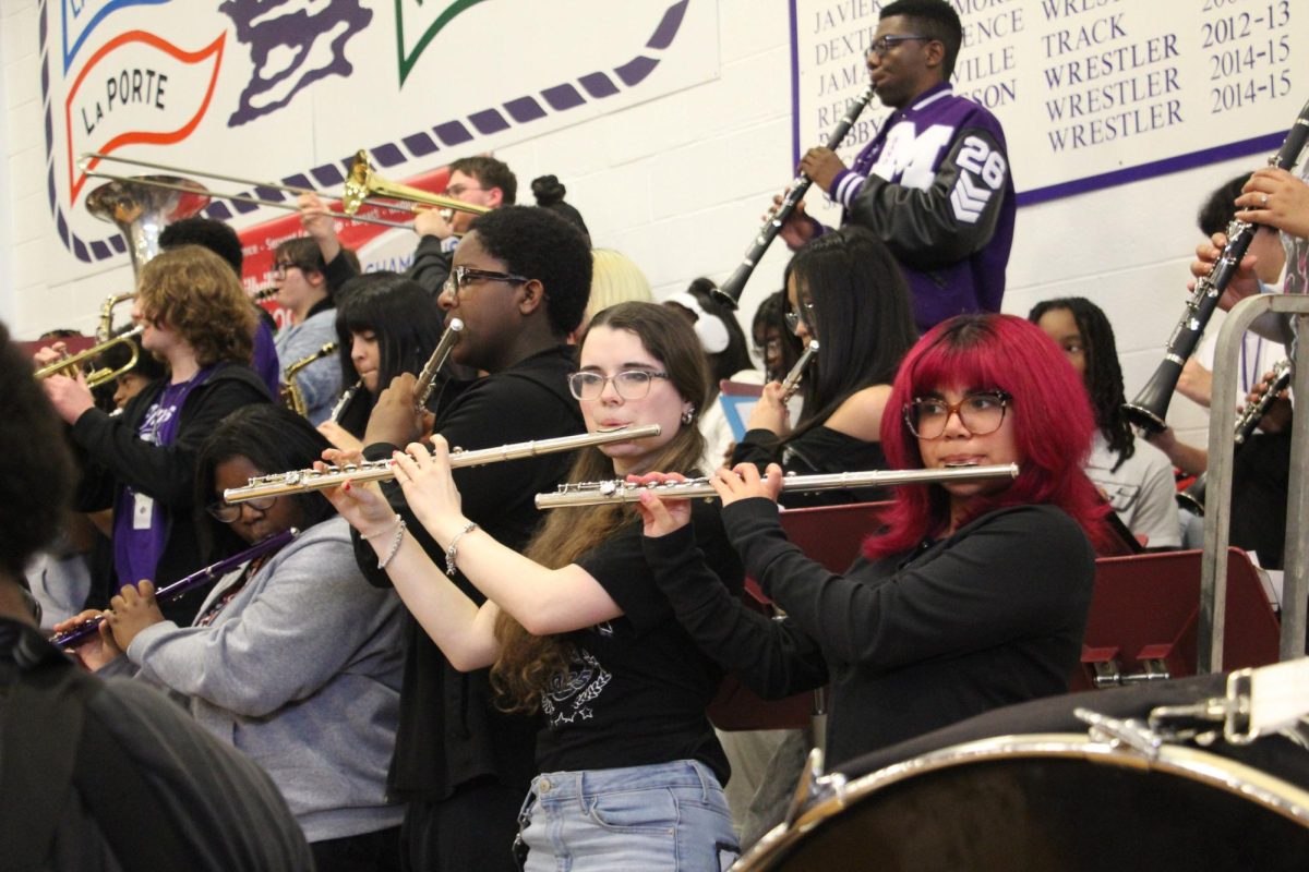 Sara Marquez, right, was a member of the band throughout her four years at MHS
