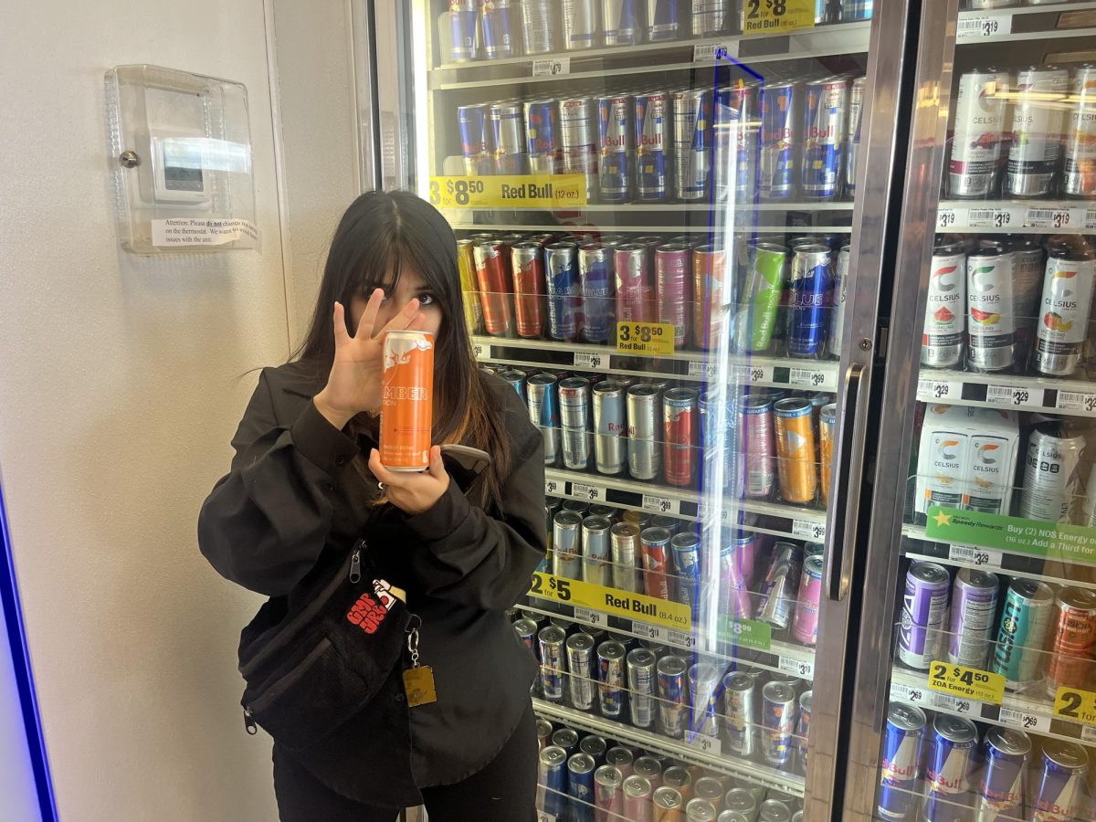 Jaleeya Reyes displays her favorite energy drink.