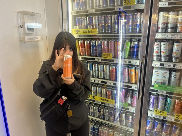 Jaleeya Reyes displays her favorite energy drink.