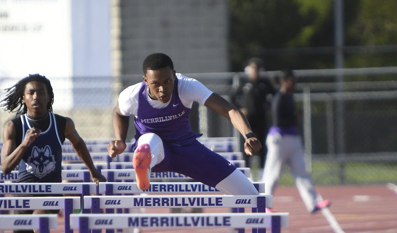 Keon Strong clears a hurdle in a recent meet.