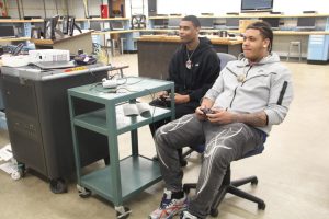 Students had a Mario Kart tournament after creating old-school consoles.